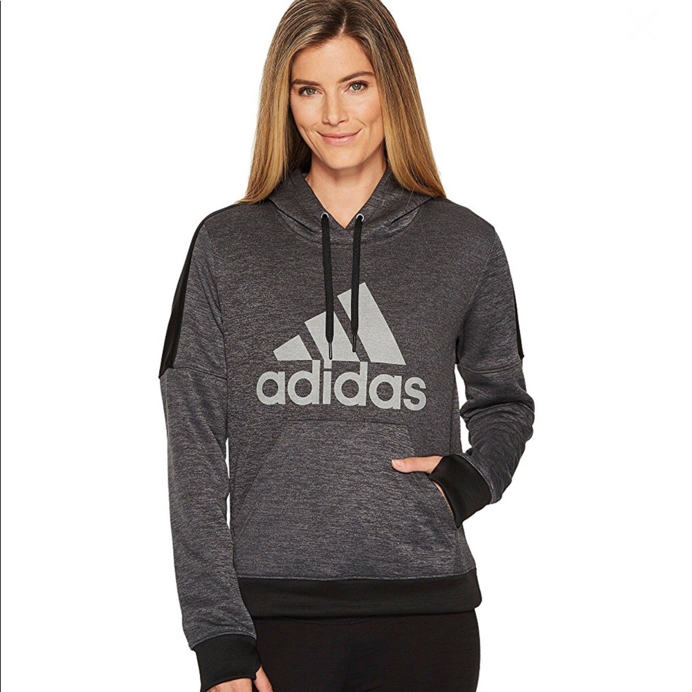 adidas Women's Fleece Pullover Logo Hoodie - Picture 2 of 6